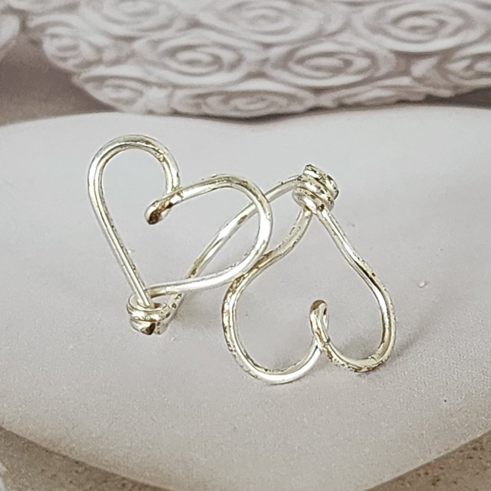 Double Heart Wire Ring